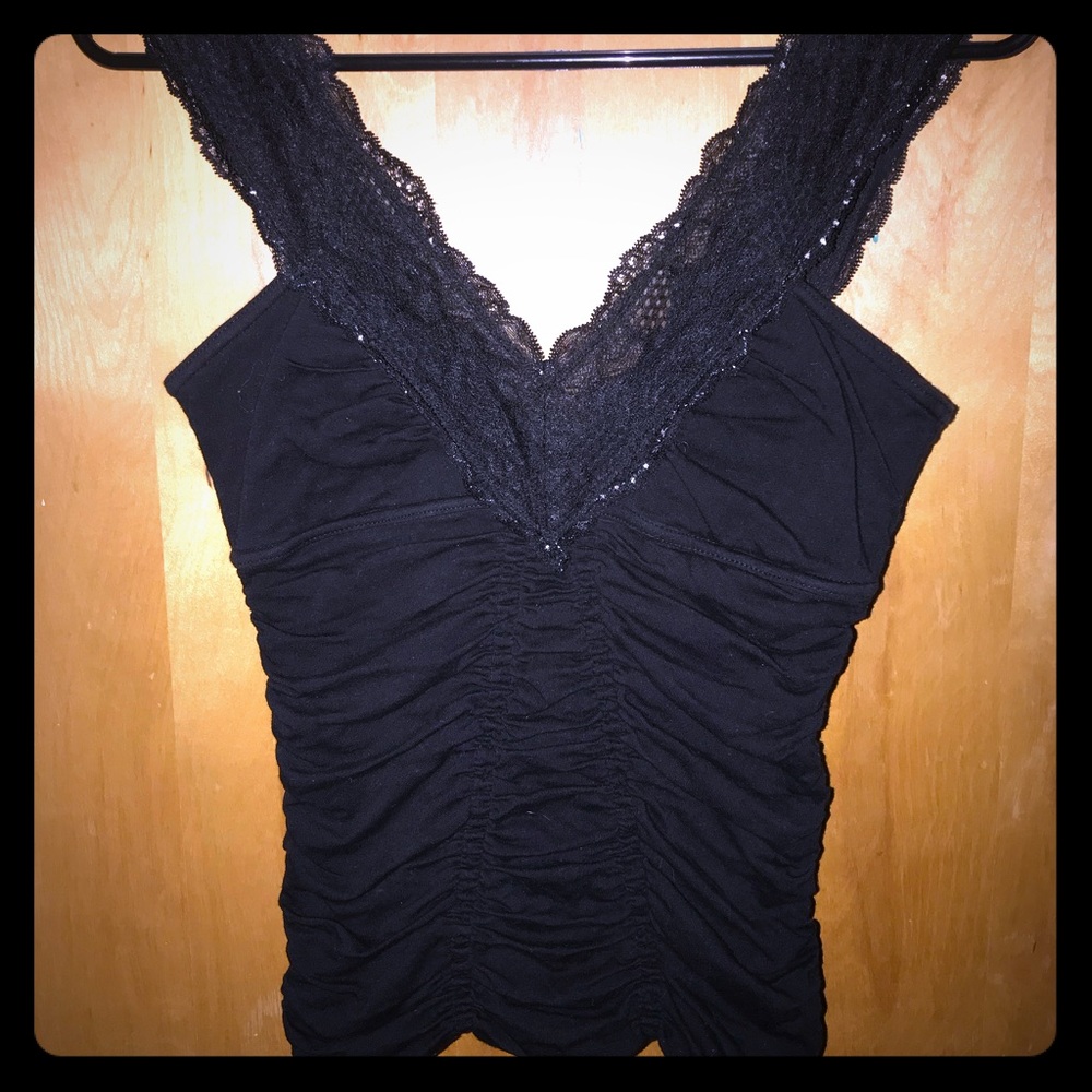 Free People Black Lace Top
